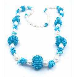 Turquoise and pearls necklace