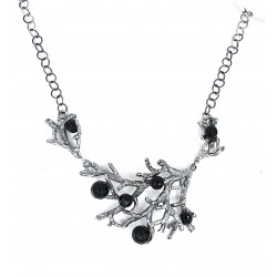 Collana fiori ossidiana