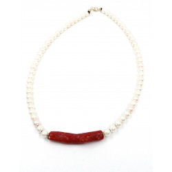 Pearl and coral necklace