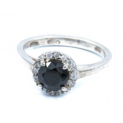 Obsidian and zirconia ring