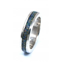 Harlequin Opal Band Ring