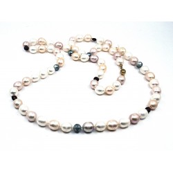 Multi-colored pearl necklace