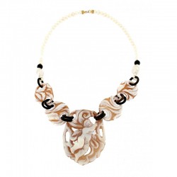 Cameo and pearl necklace