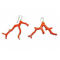 coral branch earring