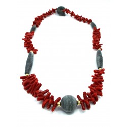 Coral and buffalo horn...