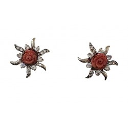 Rose coral earring