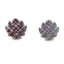 Pine cone earring with rubies