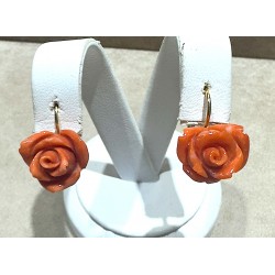 Rose coral earring