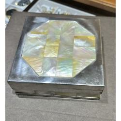 Mother of pearl and steel box