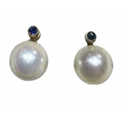 Pearl and sapphire earring