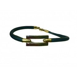 Rubber bracelet gold and steel