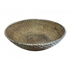Cesto in rattan argentato
