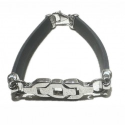 Bracciale argento e caucciù