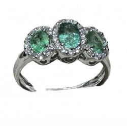 Anello smeraldi e brillanti