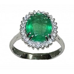 Anello smeraldo e brillanti