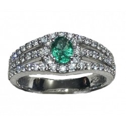 Anello smeraldo e brillanti