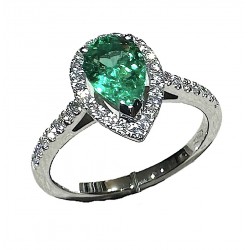 Anello goccia smeraldo