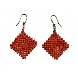Woven coral earring