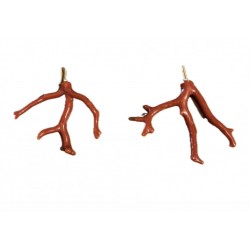 Coral branch earring