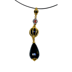 Colier ossidiana e corallo