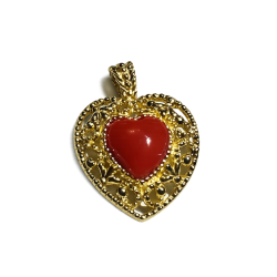 Ciondolo cuore corallo