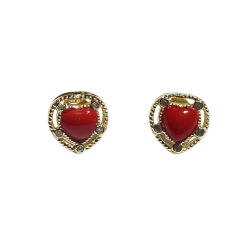 Orecchino cuore corallo