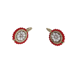 Orecchino corallo cammeo e...