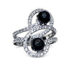 Anello infinito ossidiana