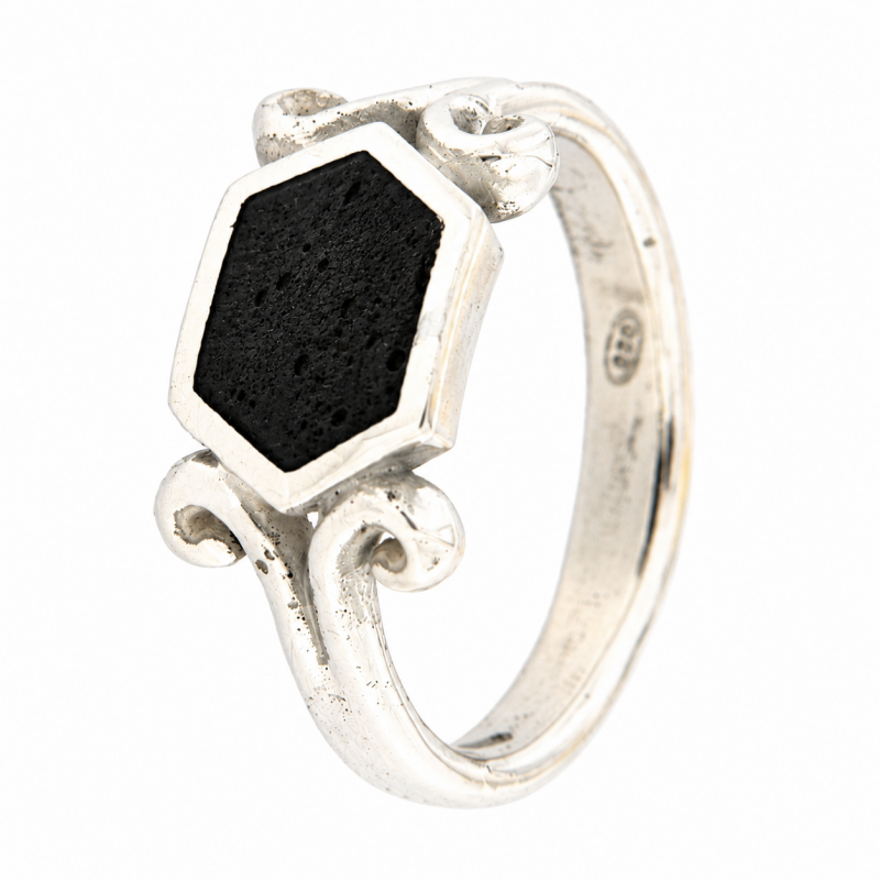 Leonardo Da Vinci ring, lava stone of Stromboli